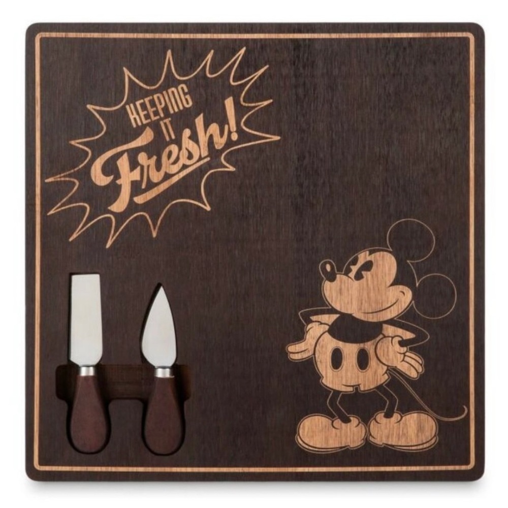 New Disney Mickey Mouse Cheese Board Charcuterie Keeping it Fresh Party *FLAW*